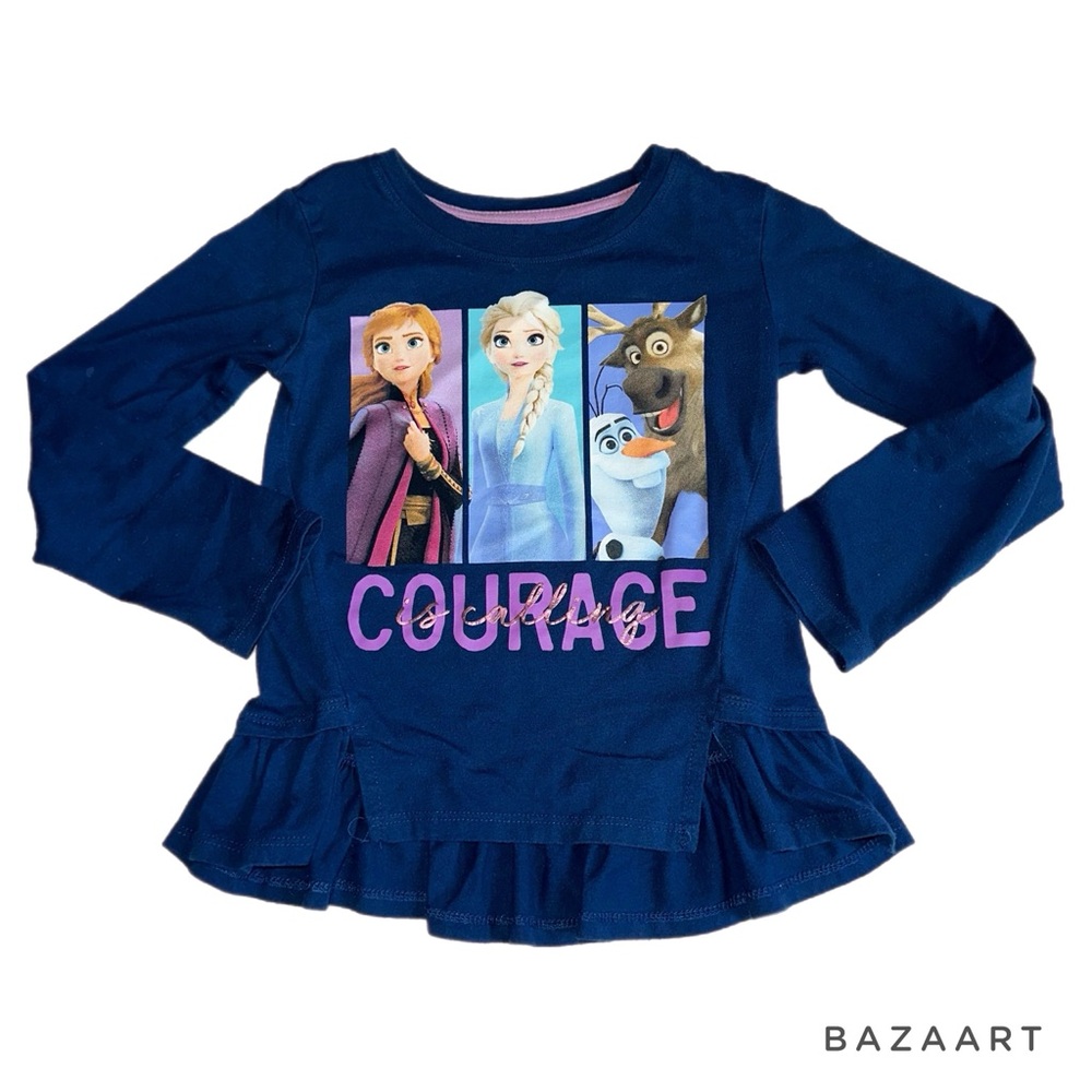 Disney - Frozen long sleeve ruffle hem shirt